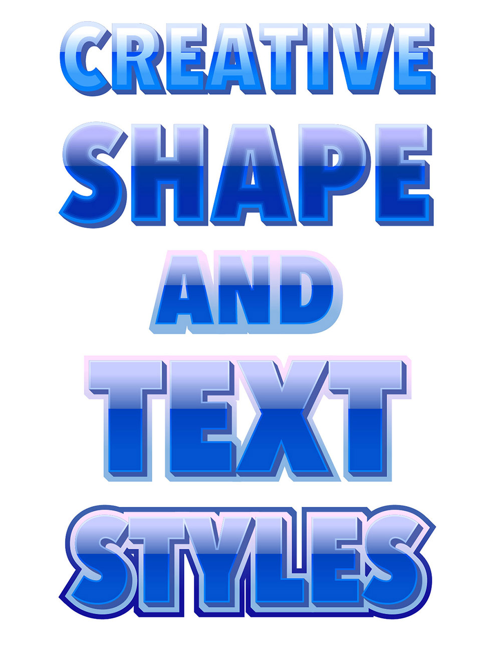 Blue Glossy Text Styles