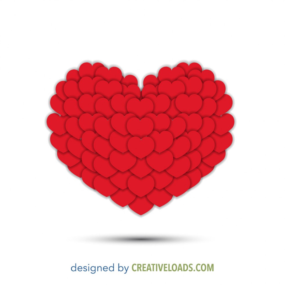 Red Hearts Free Vector